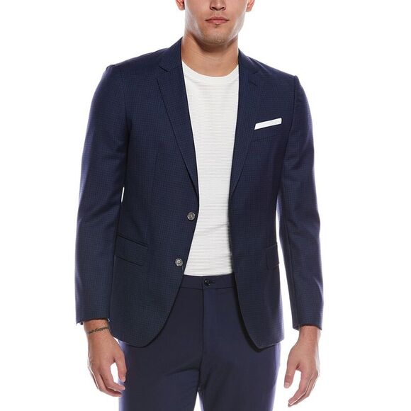 Boss Hugo Boss Mens  Hutson Wool Blazer, Blue - Picture 1 of 3